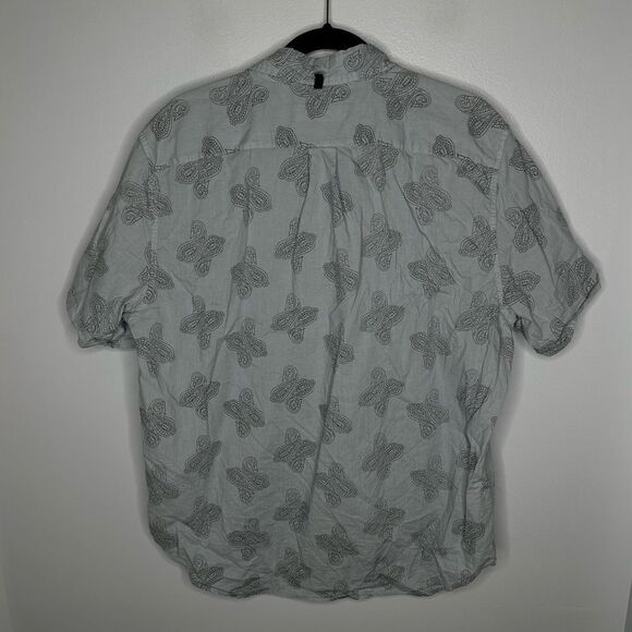 Rag & Bone Linen Blend Paisley Print Smith Short Sleeve Button Down Shirt sz XL - Picture 3 of 8